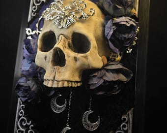Handmade Skull Nature gothic home accessories dark academia victorian gothic interior three dimensional wall art wall art medieval baroque