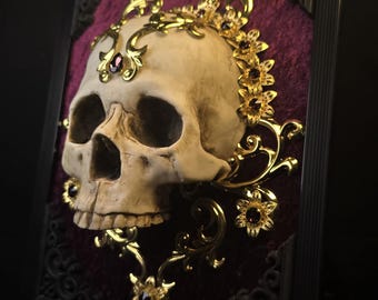 Handmade Skull Nature gothic home accessories dark academia victorian gothic interior three dimensional wall art wall art medieval baroque