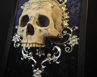Handmade Skull Nature gothic home accessories dark academia victorian gothic interior three dimensional wall art wall art medieval baroque