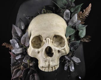 Gothic Wall Art, Human Skull Decor, Macabre Wall Art, Occult Dark Home, Oddities & Curiosities, Haunted House, Dark Academia - Victorian