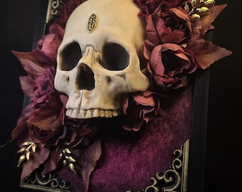 Handmade Skull Nature gothic home accessories dark academia victorian gothic interior three dimensional wall art wall art medieval baroque
