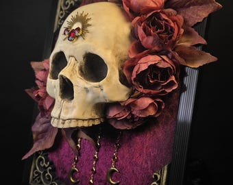 Handmade Skull Nature gothic home accessories dark academia victorian gothic interior three dimensional wall art wall art medieval baroque