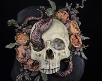 Gothic Wall Art, Human Skull Decor, Macabre Wall Art, Occult Dark Home, Oddities & Curiosities, Haunted House, Dark Academia - Victorian