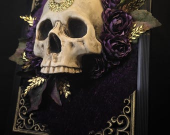 Handmade Skull Nature gothic home accessories dark academia victorian gothic interior three dimensional wall art wall art medieval baroque