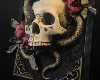 Handmade Skull Nature gothic home accessories dark academia victorian gothic interior three dimensional wall art wall art medieval baroque