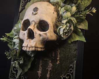 Handmade Skull Nature gothic home accessories dark academia victorian gothic interior three dimensional wall art wall art medieval baroque