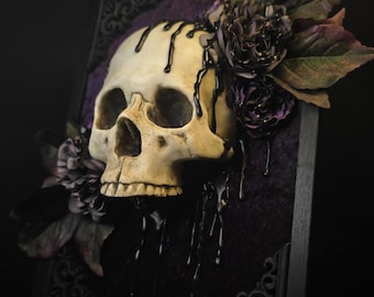 Handmade Skull Nature gothic home accessories dark academia victorian gothic interior three dimensional wall art wall art medieval baroque