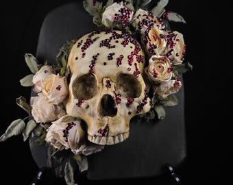 Gothic Wall Art, Human Skull Decor, Macabre Wall Art, Occult Dark Home, Oddities & Curiosities, Haunted House, Dark Academia - Victorian