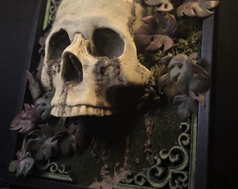 Handmade Skull Nature gothic home accessories dark academia victorian gothic interior three dimensional wall art wall art medieval baroque
