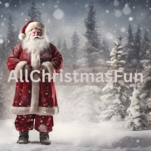 Santa Claus Digital Backdrop, Christmas Santa, Digital Photography Background, Instant Download, Winter Photography Backdrop
