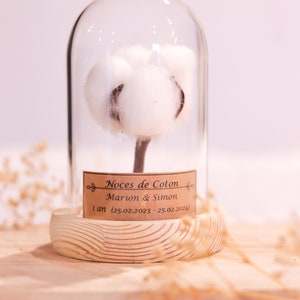 cadeau noces de coton 1 an de mariage. dôme en verre noces de coton, noce de coton image 4