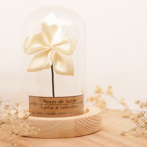 Satin wedding anniversary gift 24 years of marriage. Satin wedding anniversary glass dome, satin wedding anniversary