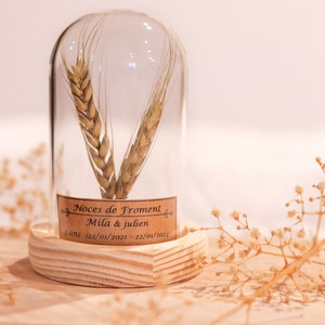 cadeau noces de froment 3 ans de mariage. dôme en verre noces de froment, noce de froment