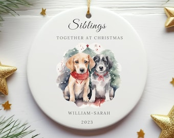 Custom Siblings Chistmas Ornament, Siblings Christmas Gift, Brother Sister Ornament, Gift for Siblings, Christmas Gift Brother and Sister