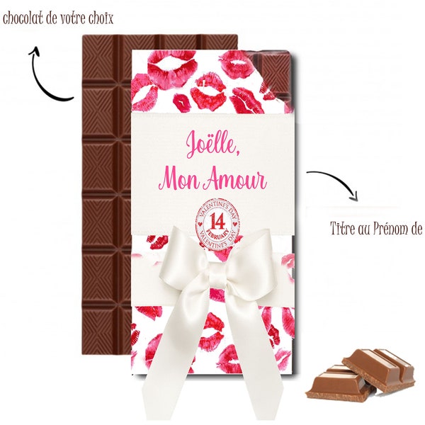 Barra de chocolate personalizada de San Valentín: un regalo de San Valentín, archivo digital personalizado de San Valentín,