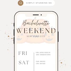 Halloween Bachelorette Party Itinerary, Instant Download | BW02