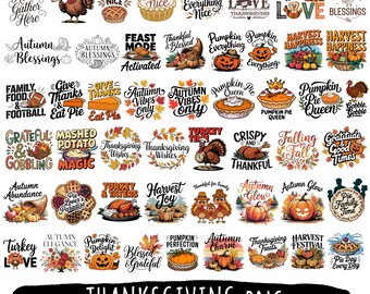 50 Thanksgiving PNG | Sublimation Designs