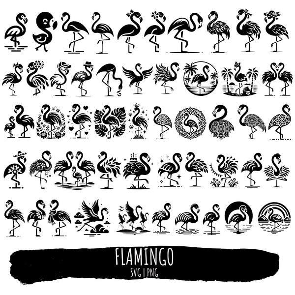 50 Flamingo SVG | PNG