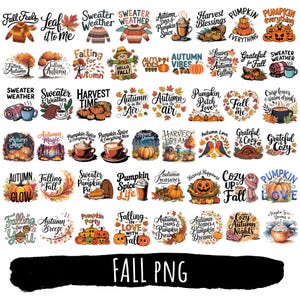 50 diseños PNG/sublimación de otoño
