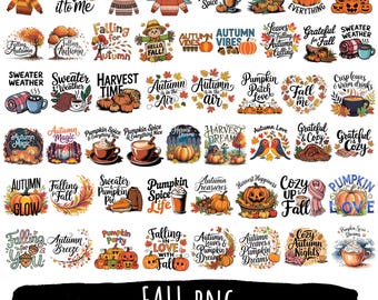 50 Fall PNG | Sublimation Designs