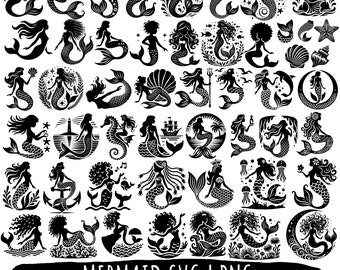 50 Mermaid SVG | PNG