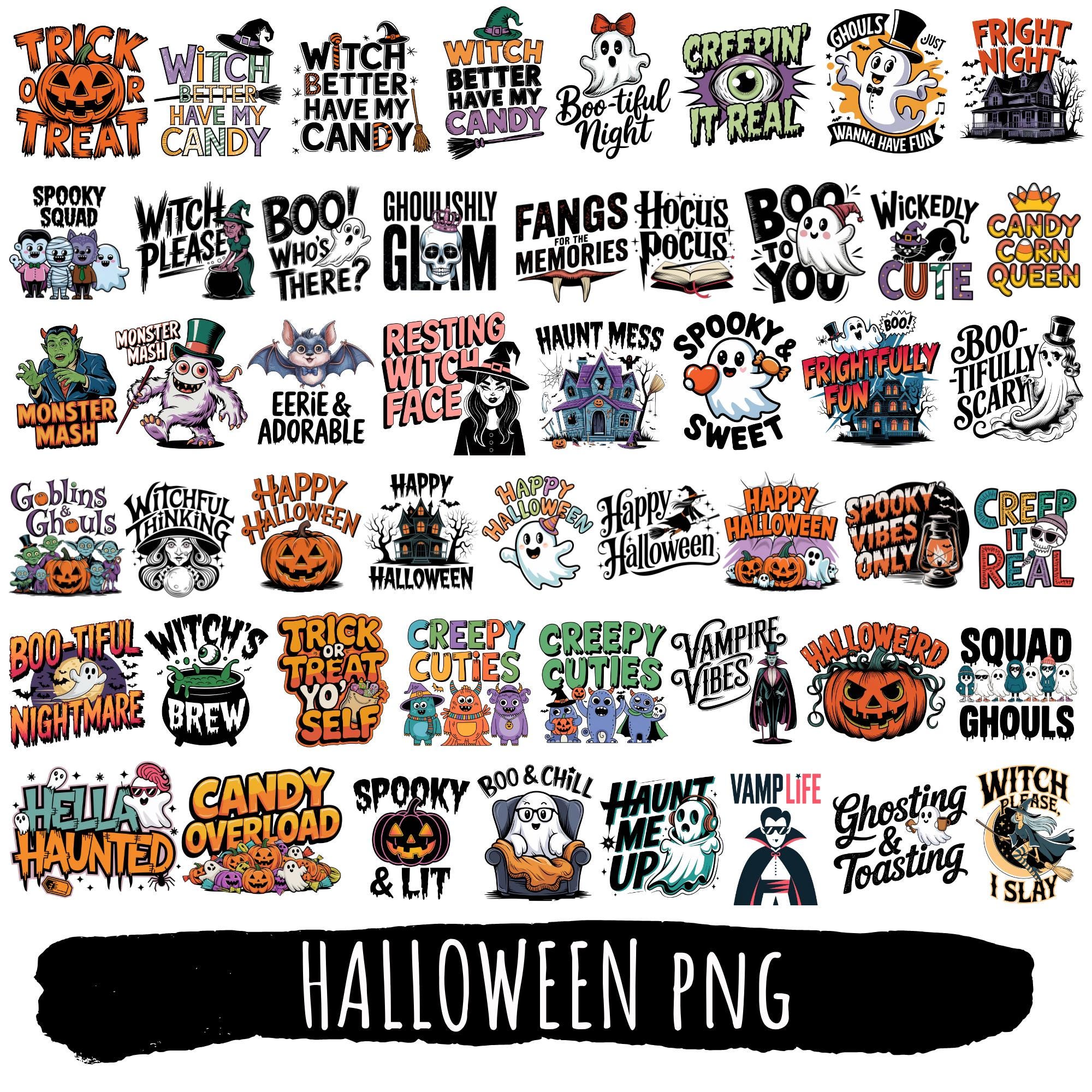50 Halloween PNG | Sublimation Designs