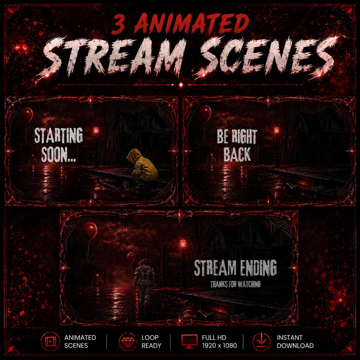 Horror Animated Stream Scenes | Twitch Starting Soon, Be Right Back ...