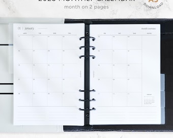 A5 2025 Monthly Overview Planner  |  MO2P  |  dated agenda  •  planner insert  •  printable instant download  •  diary journal organizer