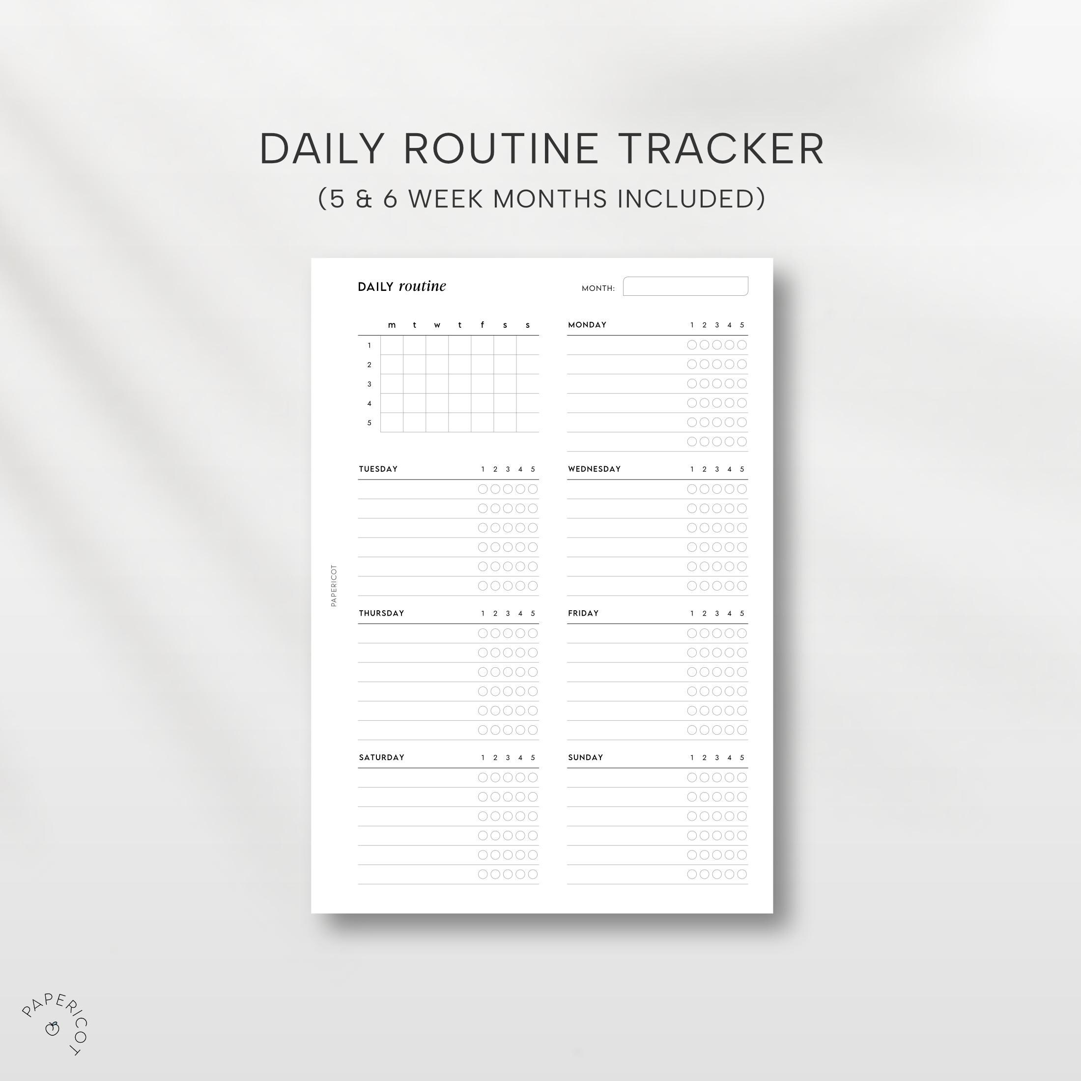 Routine Inerts A5 Routine & Habit Tracker Bundle: Undated Planner Inserts (digital ...