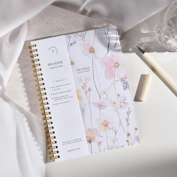 FINAL STOCK - 2025 Weekly Planner / 'REVERIE' A5 Central Layout / Dated Journal Diary Planner Notebook