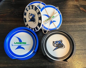 Custom Drink Coasters (Set of 4): Personalized Design, Cork Bottom