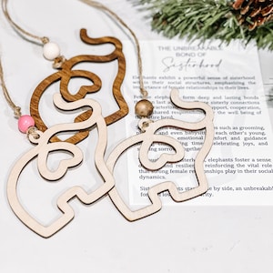 Sisterhood Elephant Ornament, Friendship Gift, Friendship ornament, Car Charm, Sisterhood Gift, Story Ornaments, Meaningful Gift