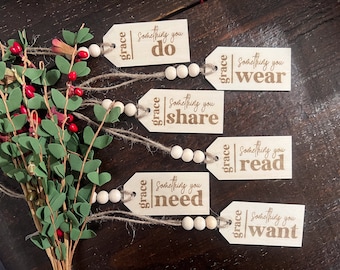 Something You Want Tag, Want Need Wear Read Gift Tags, Wooden Gift Tags, Engraved Gift Tags, Christmas Gift Ideas,  gift rule