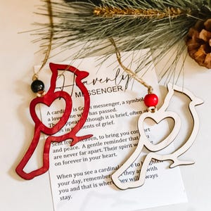 Cardinal Ornament, Heavenly Cardinal Story Ornament, bereavement gift, Grieving Gift, Remembrance Gift, Cardinal Christmas Ornament