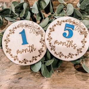 Flower Baby Monthly Milestone Marker, Boho Baby Monthly Photo Sign ...