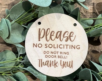 no soliciting sign, Do Not Ring the Door Bell Sign, Office Home Business Door, Please Do Not Ring Doorbell Signage, wood no soliciting sign