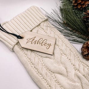 Personalized Christmas Stocking Tag, Wood Stocking Tag, Modern Christmas Stocking Tags, wood gift tags, Personalized Tags