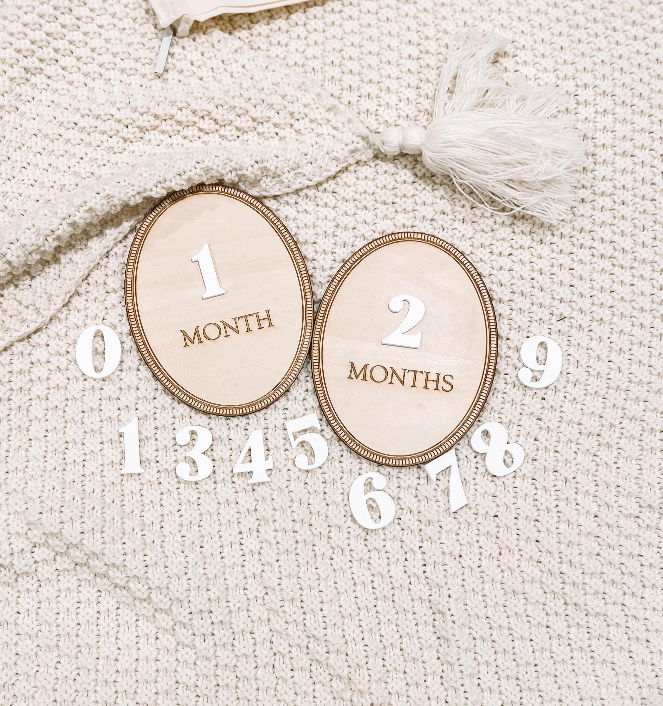 Baby Monthly Milestone Marker, Baby Monthly Photo Sign, Monthly Wooden ...