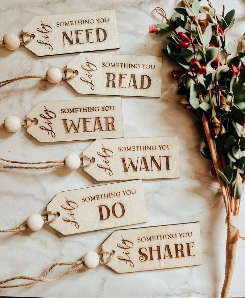 Something You Want Tag Want Need Wear Read Gift Tags Wooden Etsy