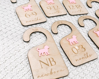 Divisores de armario para cachorros, separadores de ropa, decoración de guardería con temática Golden Doodle, marcadores de tallas de ropa, organizadores de armario para perros, ideas para baby shower