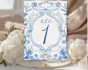 PRINTED Table Numbers, Wedding Table Numbers, Table Numbers Printing, Minimalist, Toile Wedding Table Numbers, Printed Wedding Decor, Crest