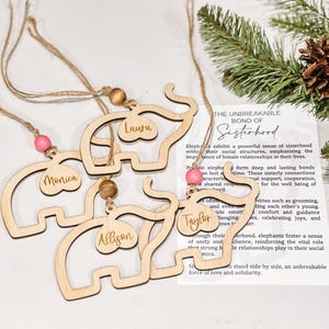 Sisterhood Elephant Ornament, Friendship Gift, Friendship ornament, Car Charm, Sisterhood Gift, Story Ornaments, Meaningful Gift