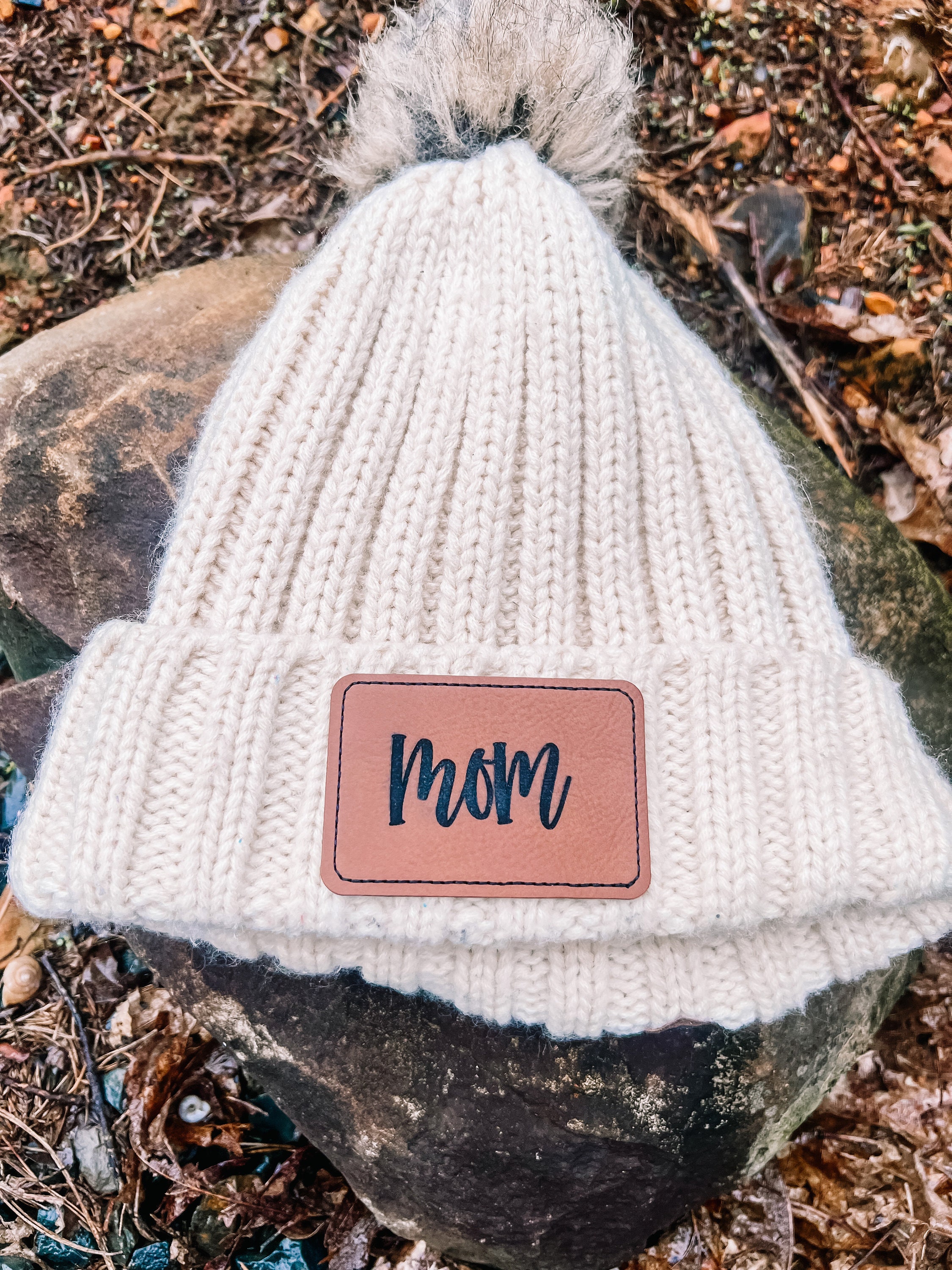 Personalized Name Patch Faux Leather, Adhesive Patch, Personalized Leather Patch, Beanie Patch, Hat Patch, Stocking Patch, Iron-On Patch