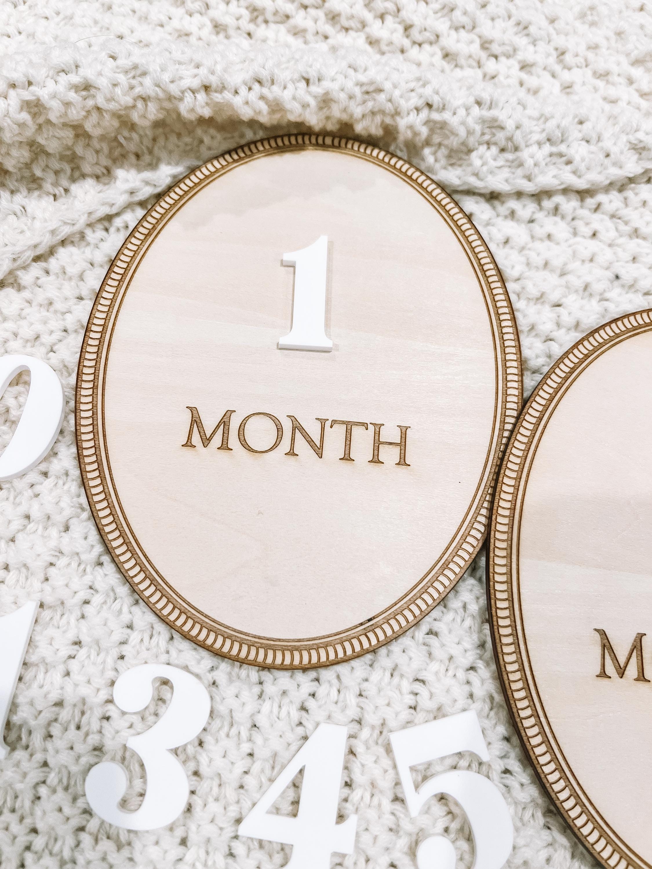 Baby Monthly Milestone Marker, Baby Monthly Photo Sign, Monthly Wooden ...