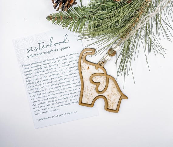 Sisterhood Elephant Ornament, Friendship Gift, Friendship ornament, Car Charm, Sisterhood Gift, Story Ornaments, Meaningful Gift