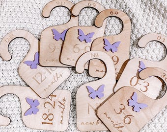 Butterfly Baby Closet Dividers, Nursery clothes dividers, Girl Clothes Size Markers, Wooden Baby Closet Organizers, Baby Shower Gift Ideas