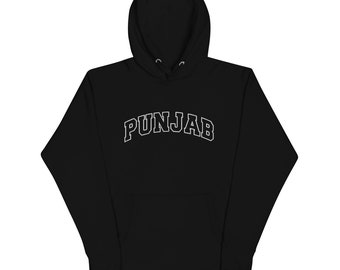 PUNJAB - Embroidered Logo Hoodie for Punjabi/Desi/South Asian/Indian men and women