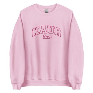KAUR - Embroidered Pink Sweatshirt for Punjabi Sikh women