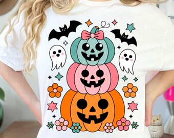 Preppy Fall Pumpkin PNG: Floral Halloween Design (Digital Download SVG/PNG File)