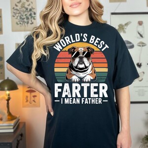 World&#39;s Best Farter I Mean Father, Funny Father&#39;s Day Dad Shirt Design, Vintage Dad Humor, Retro Father&#39;s Day Gift
